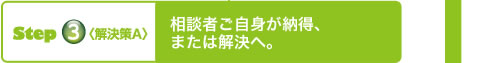 相談者ご自身が納得、または解決へ。